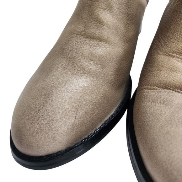 Jeffrey Campbell Womens Oriley Cutout Ankle Boots Size 8.5 Taupe Gray Leather - Picture 4 of 12